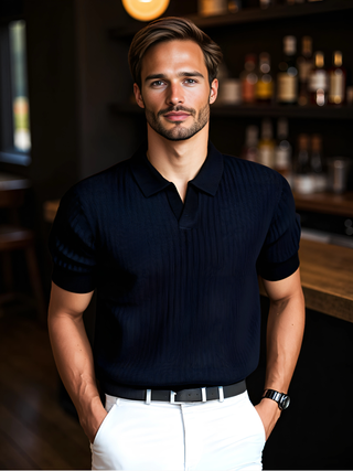 The Astor Short Ribbed Polo